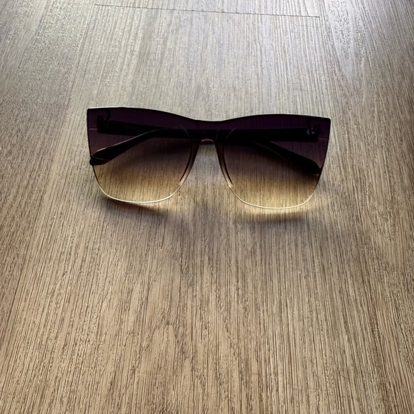 quay australia come thru brown fade oversized cat eye sunglasses eyewear NEW - Picture 1 of 5